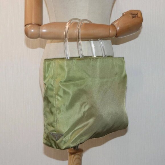 PRADA Hand Bag Nylon Khaki Auth - Picture 1 of 16